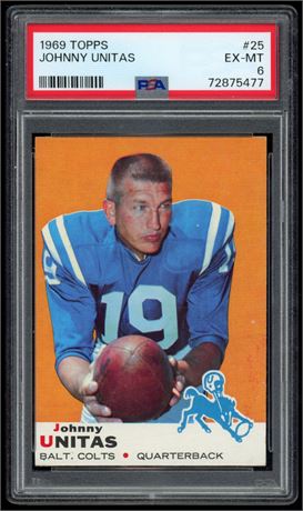 1969 Topps #25 Johnny Unitas PSA 6 EXMT