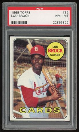 1969 Topps #85 Lou Brock PSA 8 NMMT PWCC A Only 11 Higher (READ)