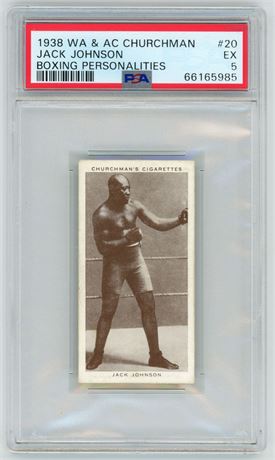 1938 WA & AC Churchman #20 Jack Johnson Boxing Personalities PSA 5 EX