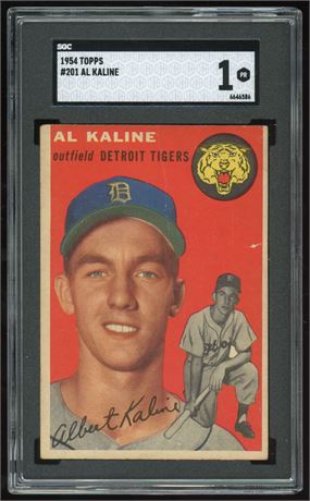 1954 Topps #201 Al Kaline RC SGC 1 POOR