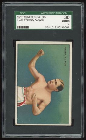1912 T227 Miner's Extra Frank Klaus SGC 2 GOOD
