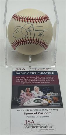 Joe Pepitone Autographed Gene Budig Era American League Baseball JSA