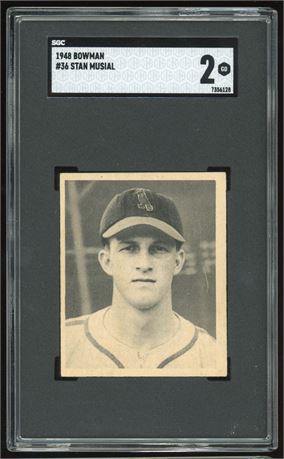 1948 Bowman #36 Stan Musial RC SGC 2 GOOD