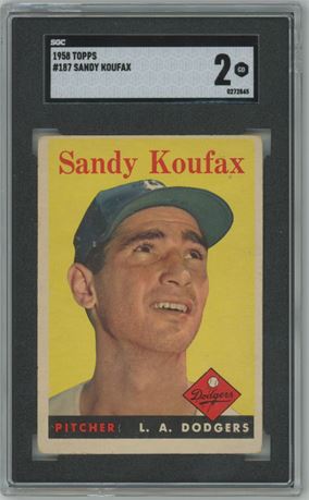 1958 Topps #187 Sandy Koufax SGC 2 GOOD