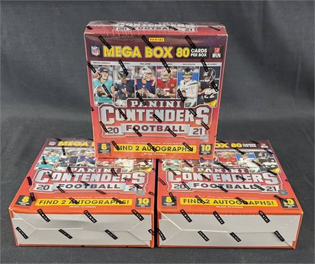 2021 Panini Contenders Football Mega Box Lot (3) Factory Sealed
