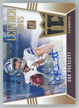 2018 Panini Donruss 8/10 Dak Prescott Leather Kings Auto