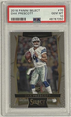 2016 Panini Select #70 Dak Prescott RC PSA 10 GEM MINT