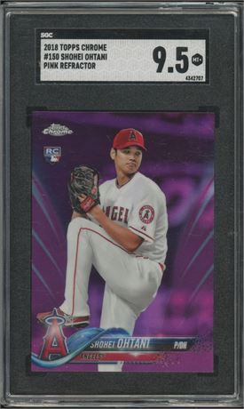 2018 Topps Chrome #150 Shohei Ohtani RC Pink Refractor SGC 9.5 MINT+
