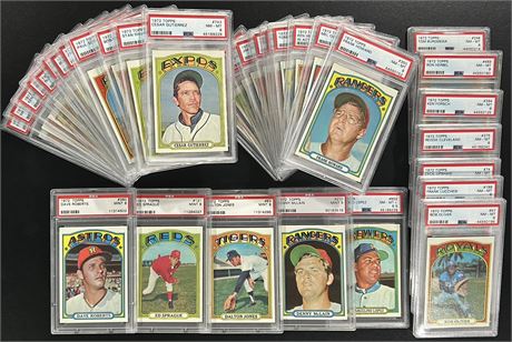 (34) 1972 Topps Baseball High Grade PSA Starter Lot w/ Hi #