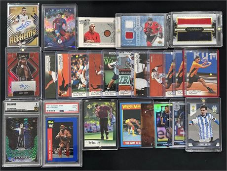 (25) Sports Star Lot w/ Woods RC, Federer RC, Roddick RC etc