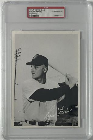 1957 Sohio Gas Roger Maris RC Indians PSA Authentic