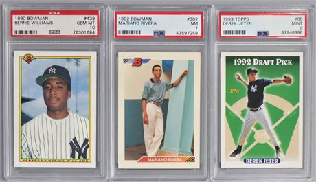 1990-93 Yankees Rookies PSA Graded Lot (3) w/ Rivera/Jeter/B. Williams