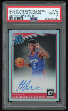 2018 Panini Donruss Optic #162 SGA Rated Rookie RC Auto Holo PSA 10