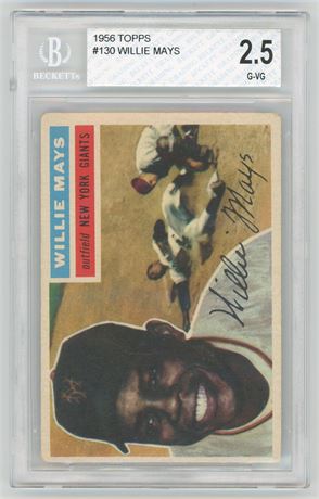 1956 Topps #130 Willie Mays BGS 2.5 GOOD+