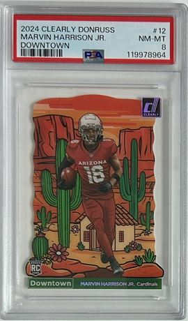 2024 Clearly Donruss #12 Marvin Harrison Jr Downtown PSA 8 NMMT