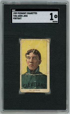 1909-1911 Piedmont T206 Addie Joss Portrait SGC 1 POOR