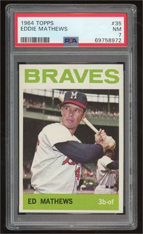 1964 Topps #35 Eddie Mathews PSA 7 NM