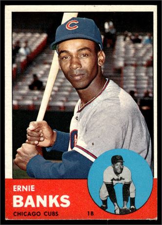 1963 Topps #380 Ernie Banks VG-VGEX, Very Nice Color