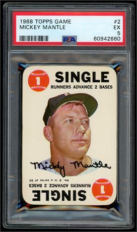 1968 Topps Game #2 Mickey Mantle PSA 5