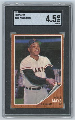1962 Topps #300 Willie Mays SGC 4.5 VGEX+
