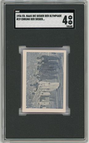 1936 Ed Haas Die Sieger Der Olympiade #19 Enrung Jesse Owens SGC 4 VGEX Pop 1