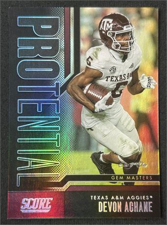 2023 Score Protential Gem Masters Devon Achane 1/1