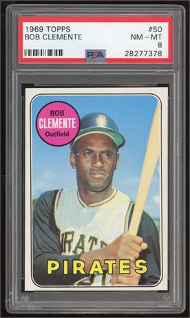 1969 Topps #50 Roberto Clemente PSA 8 NMMT