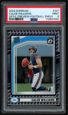 2024 Donruss #327 Caleb Williams Rated Rookie Optic Preview-Football Emoji PSA 9