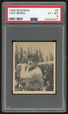 1948 Bowman #6 Yogi Berra RC PSA 6 EXMT
