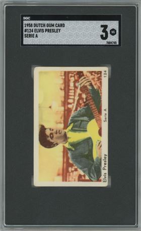 1958 Dutch Gum Card #124 Elvis Presley Serie A SGC 3 VG