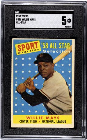 1958 Topps #486 Willie Mays AS SGC 5 EX