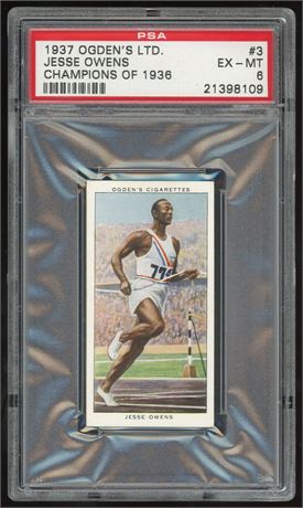 1937 Ogden's LTD Champions of 1936  #3 Jesse Owens PSA 6 EXMT