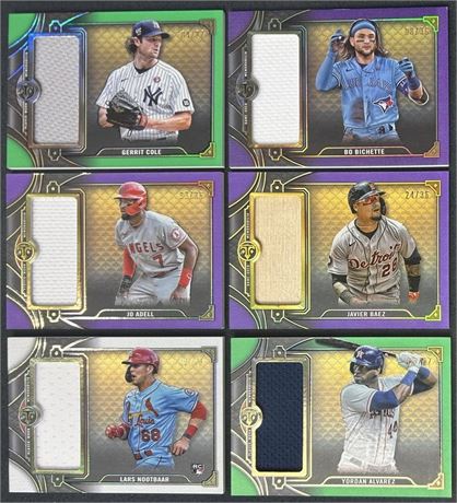 2022 Topps Triple Threads Numbered Jumbo Player-Worn Relic Lot (6) w/ Yordan