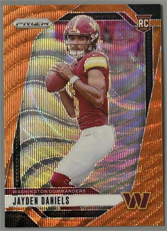 2024 Prizm #347 Jayden Daniels RC 15/60 Orange Wave Prizm