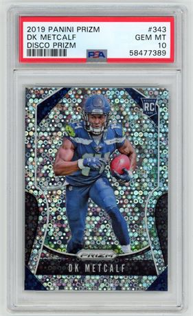 2019 Panini Prizm #343 DK Metcalf RC Disco Prizm PSA 10 GEM MINT