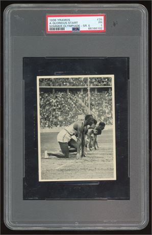 1936 Yramos #26 A Glorious Start Sommer Jesse Owens Olympiade SR F PSA 1