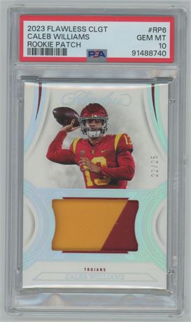 2023 Flawless Collegiate Caleb Williams Rookie Patch 22/25 PSA 10 GEM MINT