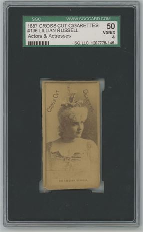 1887 Cross Cut Actors and Actresses #136 Lillian Russell SGC 4 VGEX