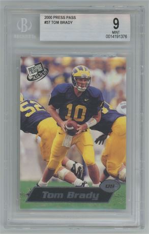 2000 Press Pass #37 Tom Brady RC BGS 9 MINT