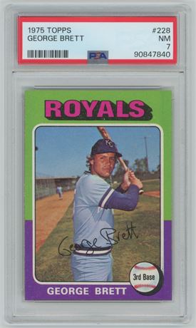 1975 Topps #228 George Brett RC PSA 7 NM