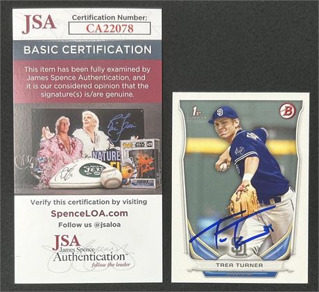 2014 Bowman Trea Turner 1st Bowman Autograph JSA