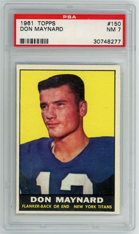 1961 Topps #150 Don Maynard RC PSA 7 NM