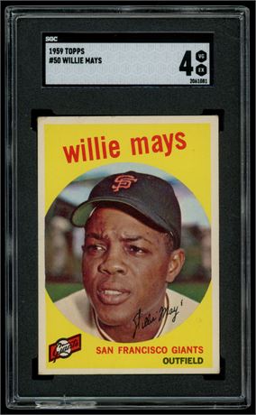 1959 Topps #50 Willie Mays SGC 4 VGEX (Small crack on bottom of slab)