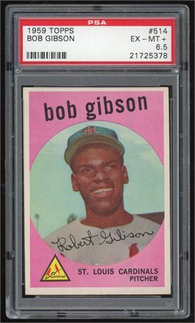 1959 Topps #514 Bob Gibson RC High # PSA 6.5 EXMT+