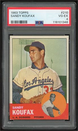 1963 Topps #210 Sandy Koufax PSA 4 VGEX