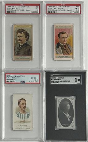 1888-1904 Allen & Ginter and WD & HO Wills Lot (4) w/ Trickett, and Grady