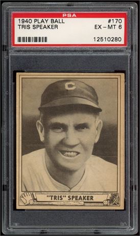 1940 Play Ball #170 Tris Speaker PSA 6 EXMT
