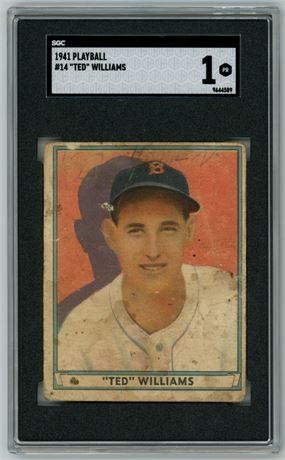 1941 Playball #14 Ted Williams SGC 1 POOR