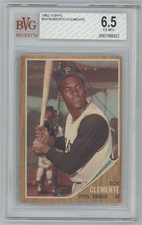 1962 Topps #10 Roberto Clemente BVG 6.5 EXMT+
