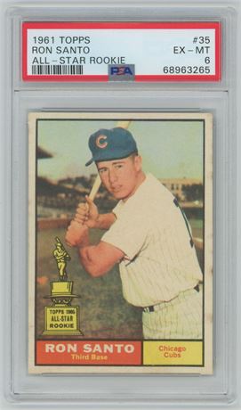 1961 Topps #35 Ron Santo RC PSA 6 EXMT CENTERED